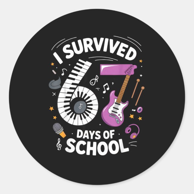 Pegatina Redonda I Survived 67 Days Of School - Teachers Students M (Anverso)