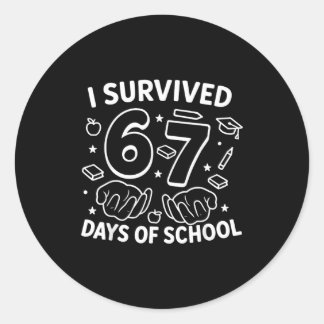 Pegatina Redonda I Survived 67 Days Of School Teachers Students Six