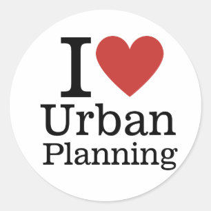 Pegatina Redonda I ❤️ Urbanismo para estudiantes/PERSONALIZADO doce