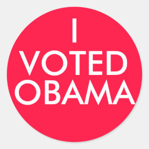 PEGATINA REDONDA I, VOTADO, OBAMA