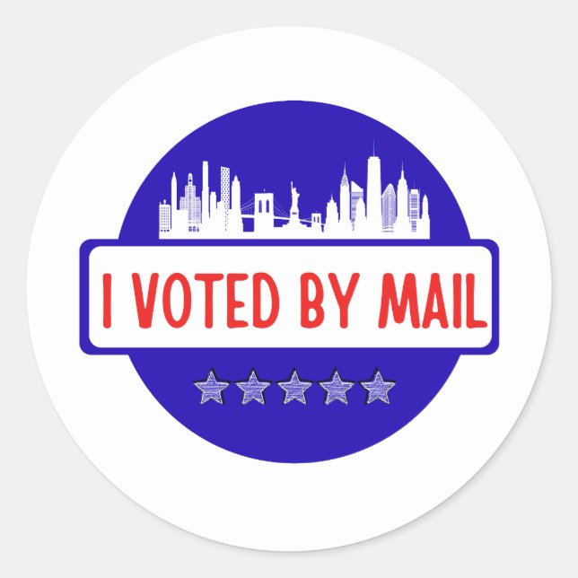 Pegatina Redonda I Voted by Mail (Anverso)