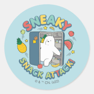 Pegatina Redonda Ice Bear - Sneaky Snack Attack!