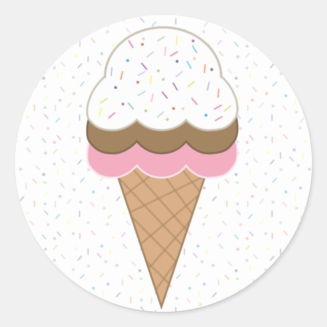 Pegatina Redonda Ice Cream Awesomness (Anverso)