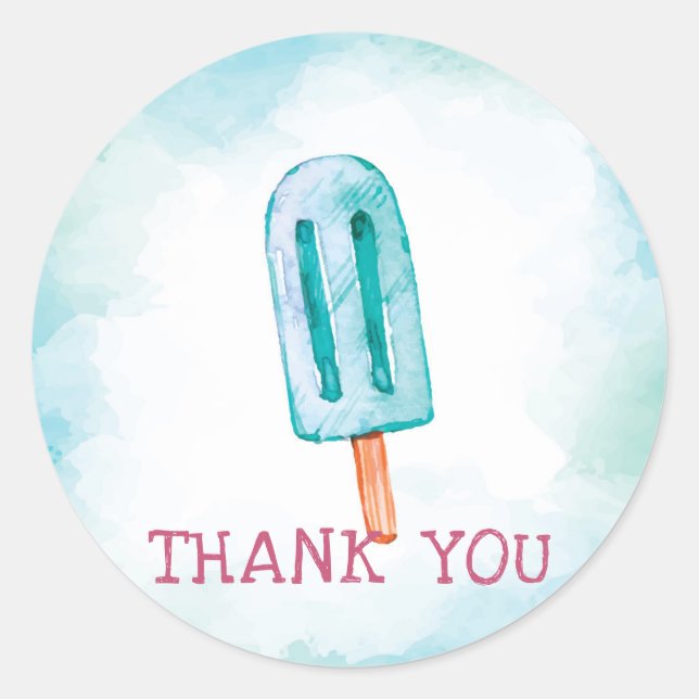 Pegatina Redonda Ice Cream Birthday Gracias (Anverso)