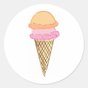 Pegatina Redonda Ice Cream Cone