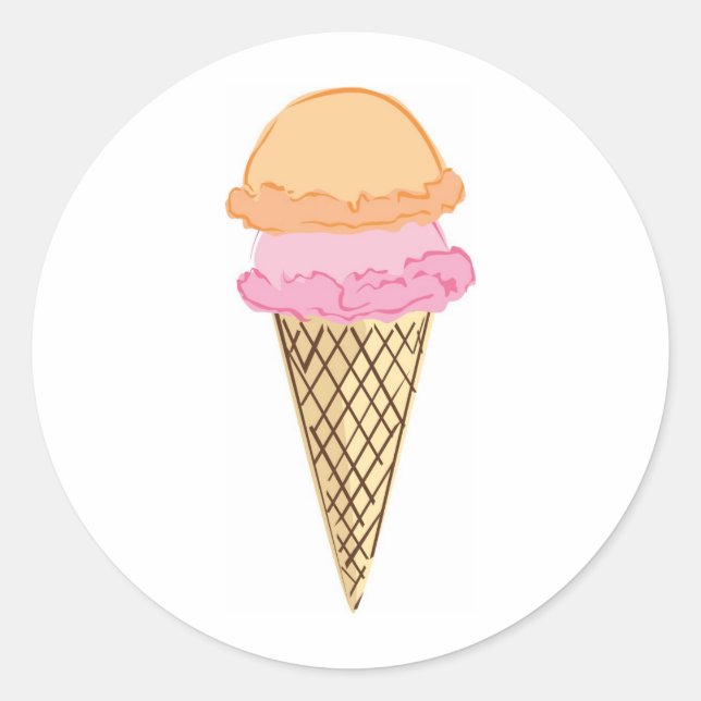 Pegatina Redonda Ice Cream Cone (Anverso)