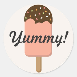 Pegatina Redonda Ice Cream Cumpleaños Party Favor