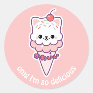 Pegatina Redonda Ice Cream Kitty