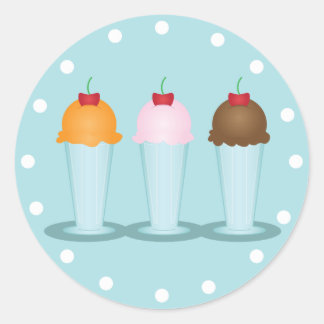 Pegatina Redonda Ice Cream Parlor