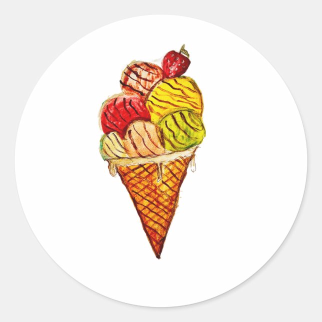 Pegatina Redonda ice cream stickers (Anverso)