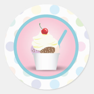 Pegatina Redonda Ice Cream Sundae