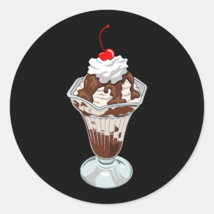 Pegatina Redonda Ice Cream Sundae