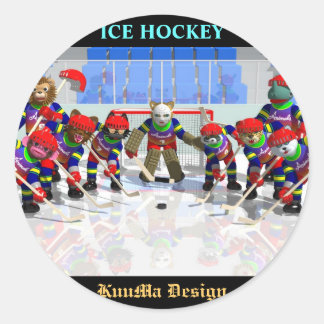 Pegatina Redonda Ice hockey