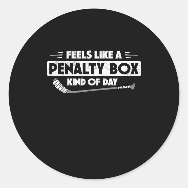 Pegatina Redonda Ice Hockey Feels Like A Penalty Box Kind Of Day Fu (Anverso)