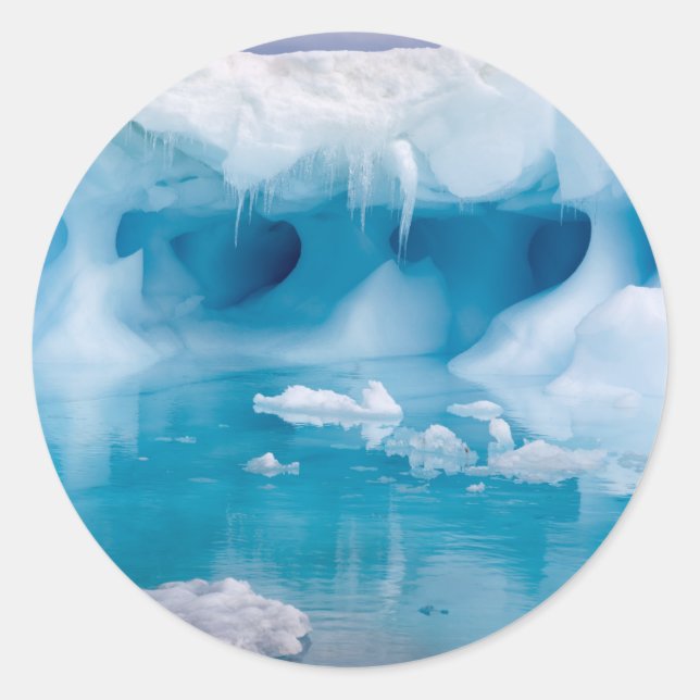 Pegatina Redonda Ice in Antarctica (Anverso)