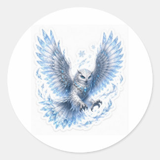 Pegatina Redonda Ice Owl Sticker
