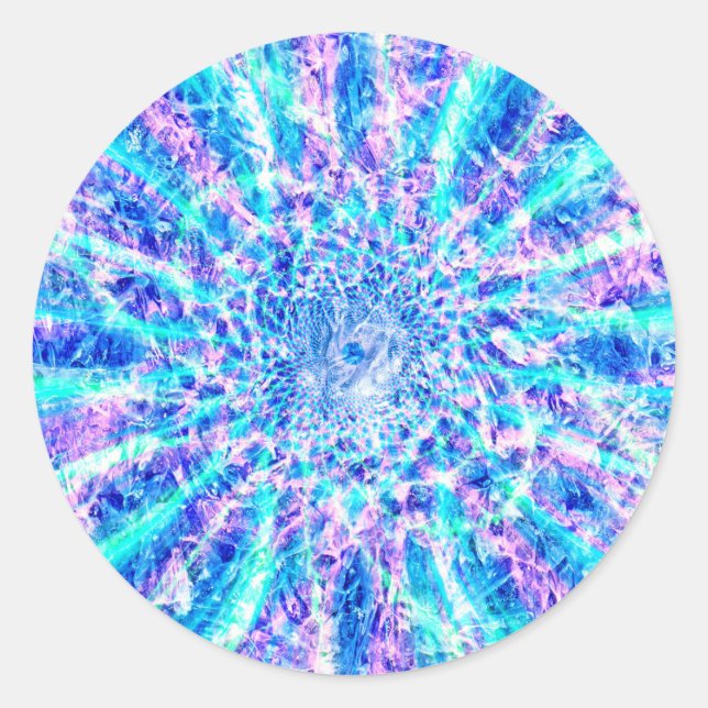 Pegatina Redonda Ice Shards (Anverso)