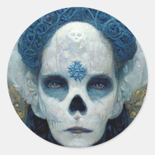 Pegatina Redonda Ice Witch 2 Fantasy Sci-Fi