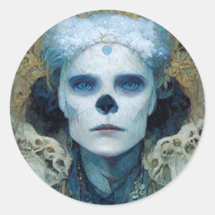 Pegatina Redonda Ice Witch 3 Fantasy Sci-Fi