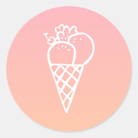 Icecream Kawaii Doodle Pastel Pink Party Favor
