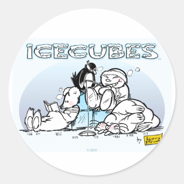 PEGATINA REDONDA ICECUBES (Anverso)