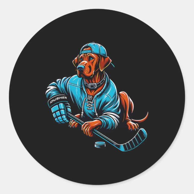 Pegatina Redonda Icehockey Rodesian Ridgeway Dusher Hockey Spirit  (Anverso)