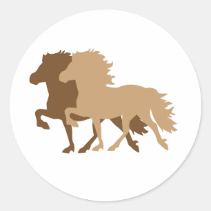Pegatina Redonda Icelandic Horse