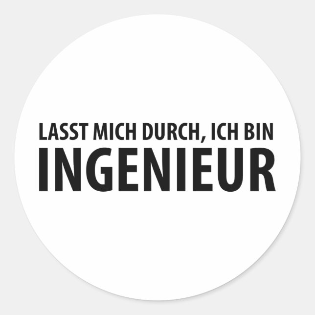Pegatina Redonda Ich bin Ingenieur icono (Anverso)