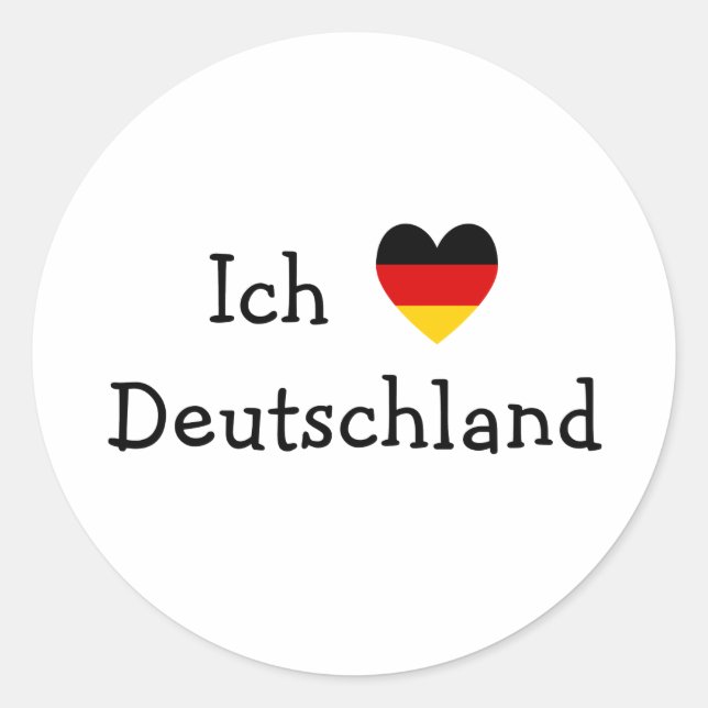 Pegatina Redonda Ich liebe Deutschland (Anverso)