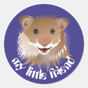 Pegatina Redonda Ich liebe meinen kleinen Hamster Aufkleber