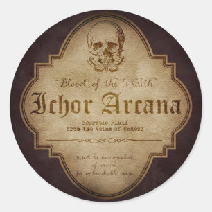 Pegatina Redonda Ichor Arcana Sangre de Wraith Apothecary