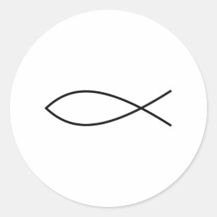 Pegatina Redonda Ichthus Fish