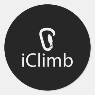 Pegatina Redonda Iclimb Fun Rock Climbing Cute Climber Humor