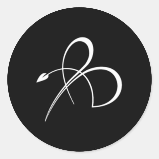 Pegatina Redonda Icono de alimentación de línea brillante (Anverso)