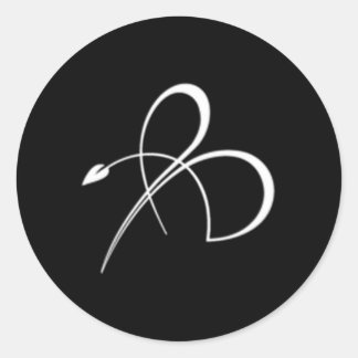 Pegatina Redonda Icono de alimentación de línea brillante