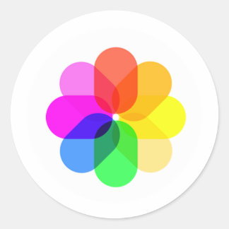 Pegatina Redonda Icono de aplicación de fotos de iOS
