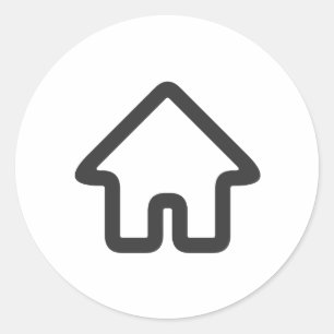 Pegatina Redonda Icono de arquitectura de bienes raíces casa