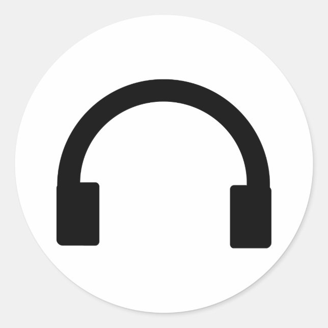 Pegatina Redonda icono de auriculares (Anverso)