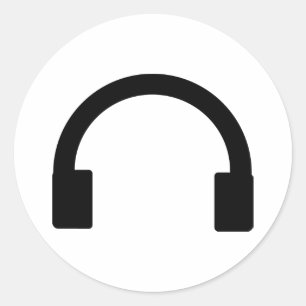 Pegatina Redonda icono de auriculares