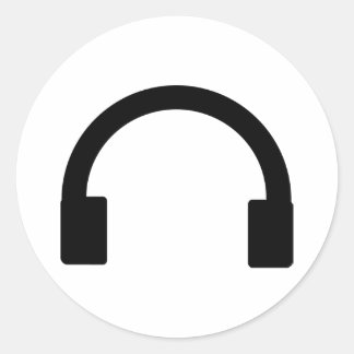 Pegatina Redonda icono de auriculares