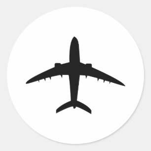 Pegatina Redonda icono de avión