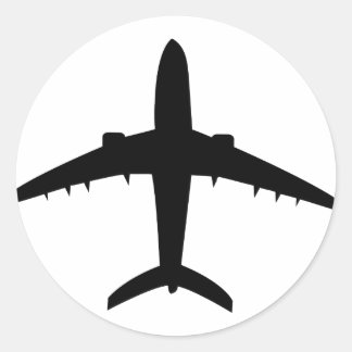 Pegatina Redonda icono de avión