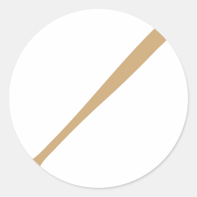 Pegatina Redonda icono de bate de béisbol (Anverso)