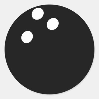 Pegatina Redonda icono de bola de bolos negros