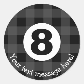 Pegatina Redonda Icono de bola de ocho billares