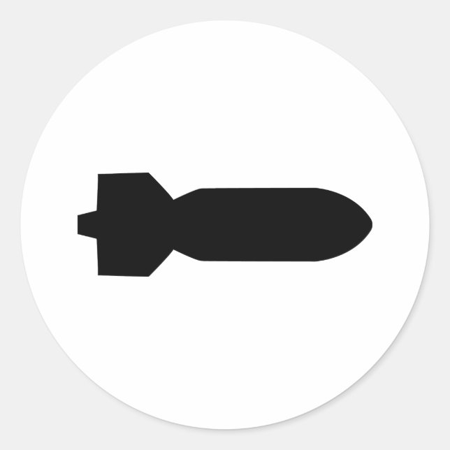 Pegatina Redonda icono de bomba negra (Anverso)