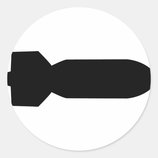 Pegatina Redonda icono de bomba negra (Anverso)