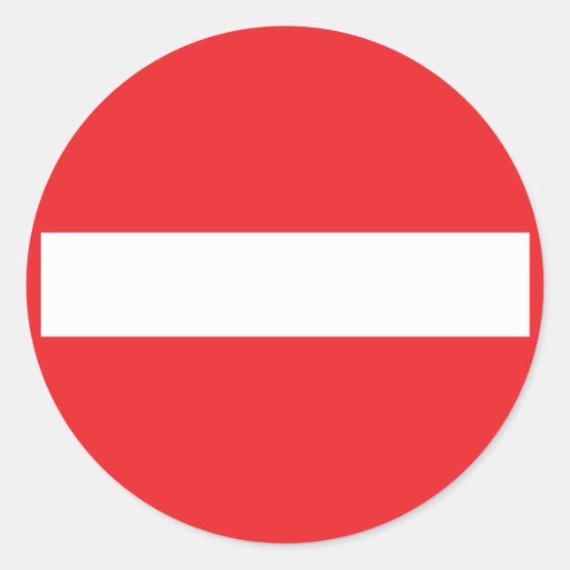 Pegatina Redonda icono de calle de un solo sentido (Anverso)