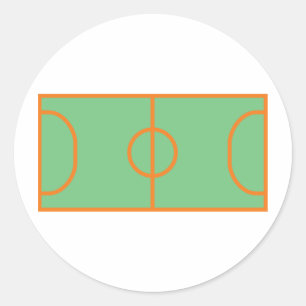 Pegatina Redonda icono de campo de juego de balonmano