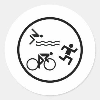 Pegatina Redonda icono de círculo triatlón